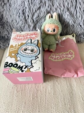 Exciting Macaron Green Bunny Plush Vinyl-Face Collectible Toy